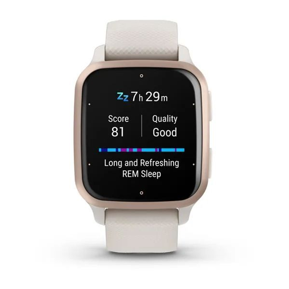 Смарт часы Garmin Venu Sq 2 Music Edition цвет слоновой кости с персиково-золотым алюминиевым безелем