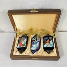 Набор ёлочных игрушек-конфет с ручной росписью Палех "Сказки" в футляре