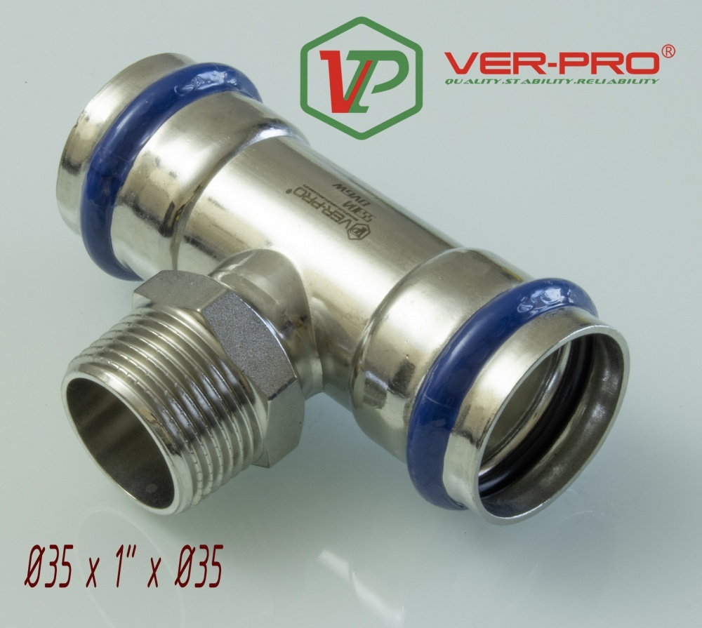 НЕРЖ Тройник  35*1" ш.*35  "VER-PRO"  (10/2шт)