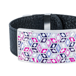 Браслет Fiore Luna на черном кожаном ремешке CB13209-7