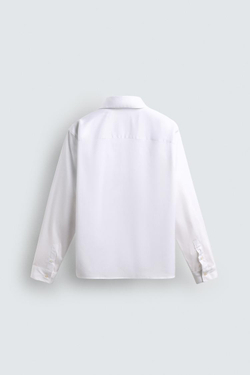 ZARA РУБАШКА ИЗ СТРУЯЩЕЙСЯ ТКАНИ, ЖЕЛТОВАТО-БЕЛЫЙ