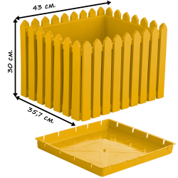 Кашпо "Лардо" квадратное 43х35,7х30 см. Цвет: Жёлтый.