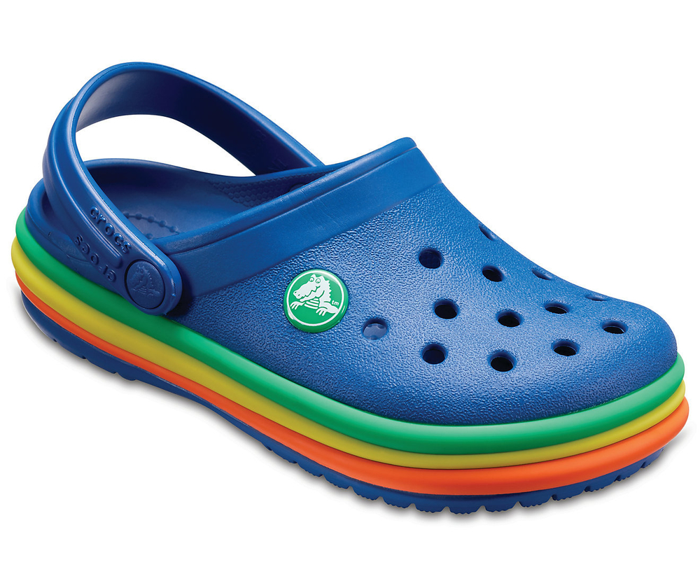 Детские Сабо Crocs Crocband Rainbow Band Blue Jean