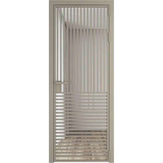 Алюминиевая дверь 17AG никель матовый стекло прозрачное