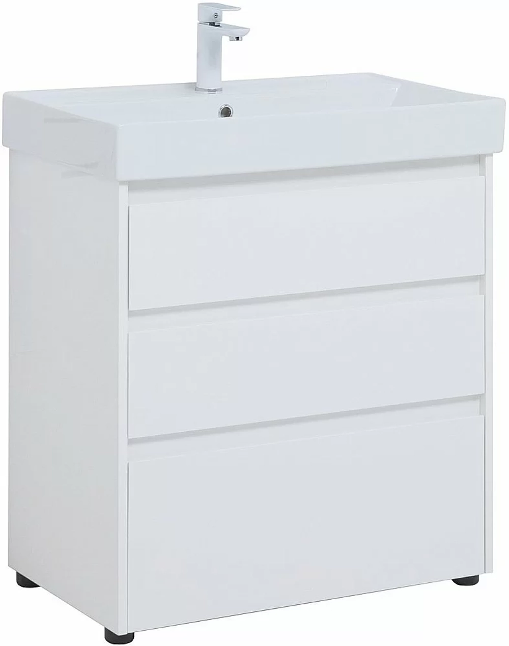Тумба с раковиной Aquanet Nova Lite 302472 75 белый глянец