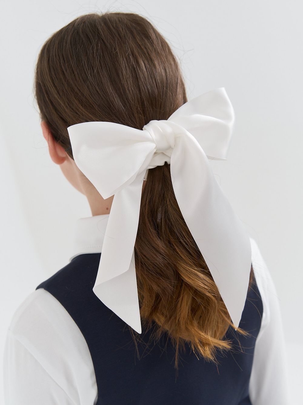 Резинка бант "Белый" 7+
