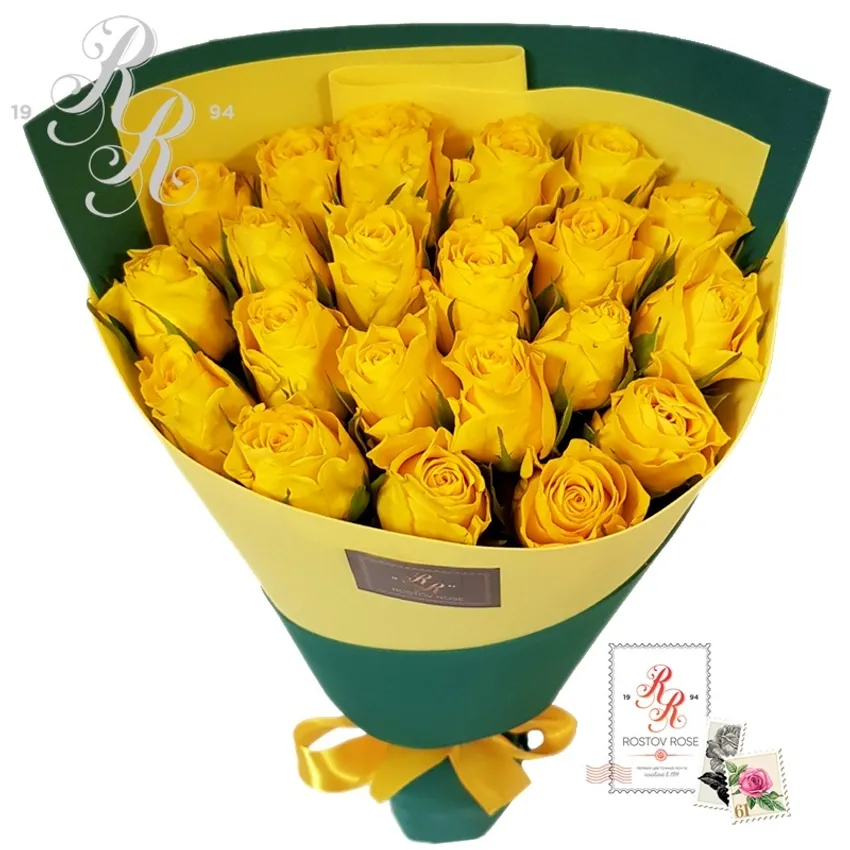 Букет 25 местных желтых роз