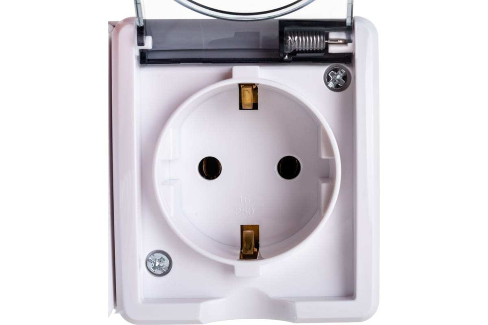 Блок розетка+выключатель IP54, 16A(10AX)-250В, белый Эксперт ЭРА