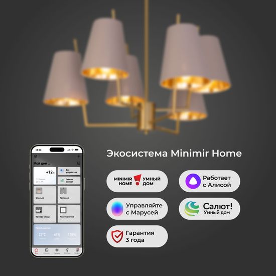 60173/6 / потолочный светильник / латунь Smart