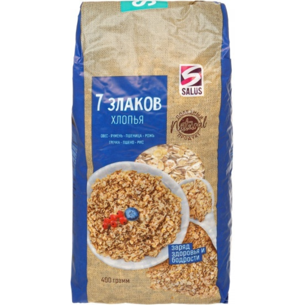 Хлопья Salus 7 злаков 400 гр