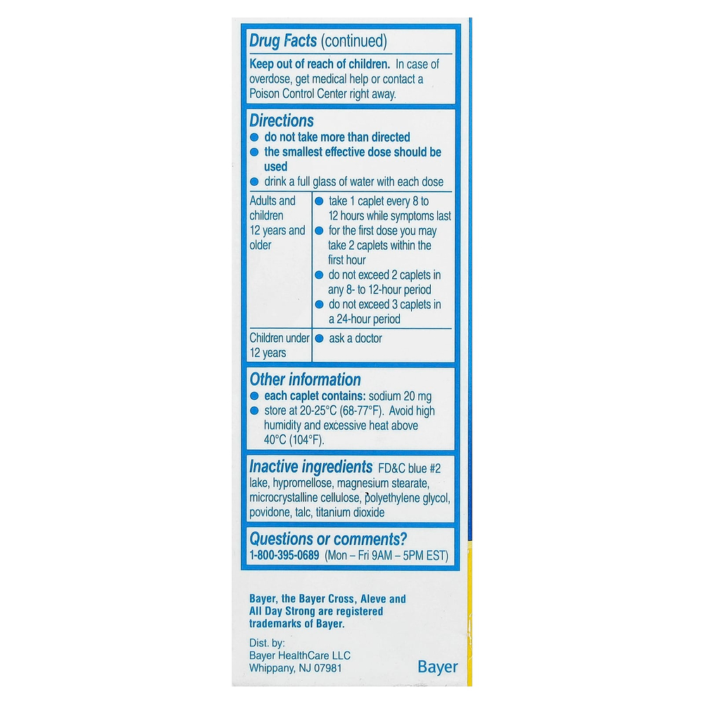 Aleve, Напроксен в таблетках, 220 мг, 90 капсул