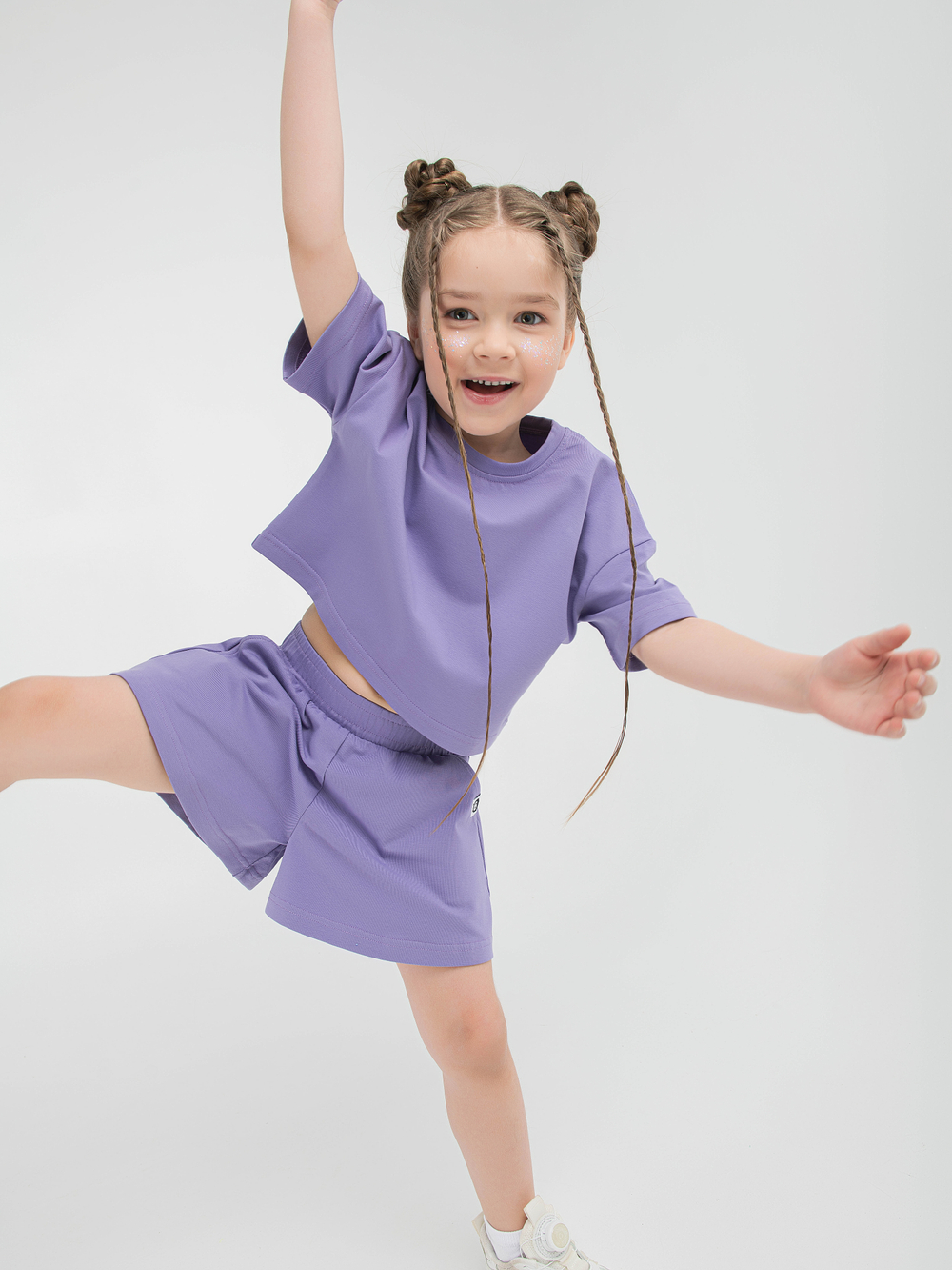 Костюм футболка и юбка-шорты "Аметистовый"