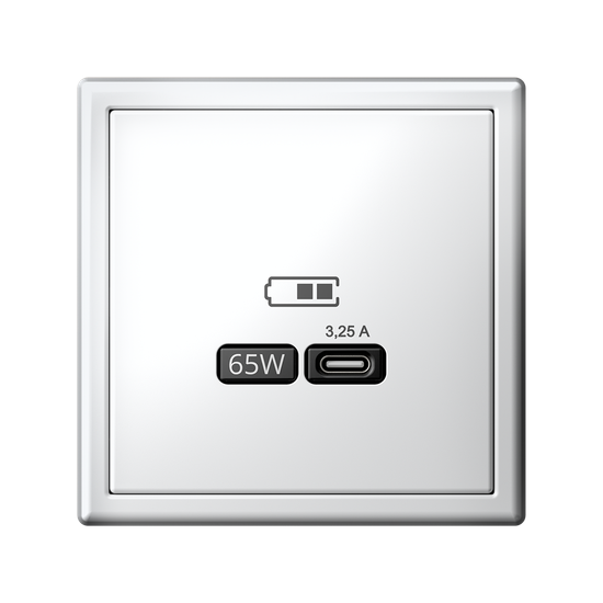 Розетка USB ArtGallery тип C 65Вт QC PD высокоскор. ЗУ механизм бел. SE GAL000127