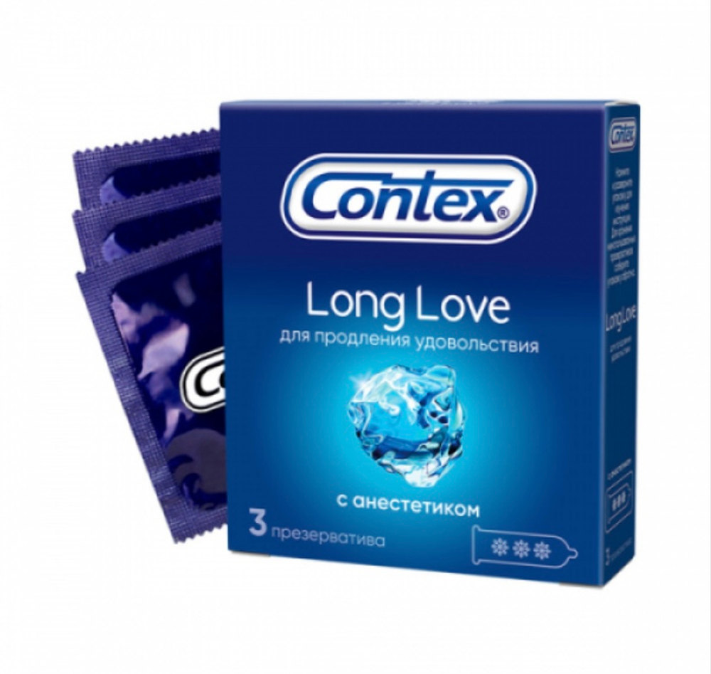 Презервативы Contex Long Love с анестетиком, 3 шт.