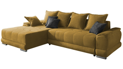 Диван с оттоманкой Нордкис Velutto 56 285*190*87 см, горчичный Велютто Еврокнижка Фиеста