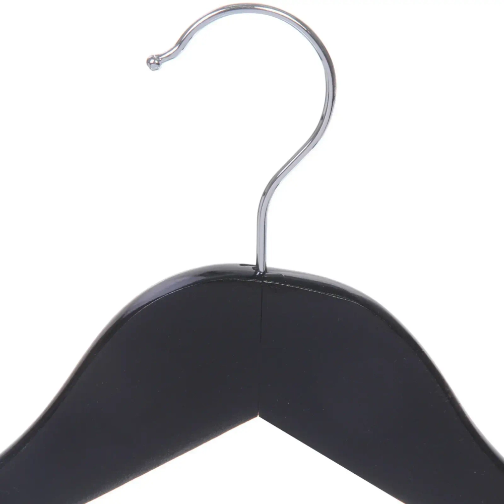 Плечики деревянные с выемками 3шт «ИДЕЯДОМА», цвет чёрный, 40*21см (Селфи)