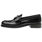 PRADA SS22 Unlined Brushed Leather Loafers "Black" Women"s