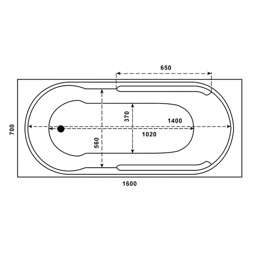 Акриловая ванна Bas Гоа 160х70 с каркасом В 00064