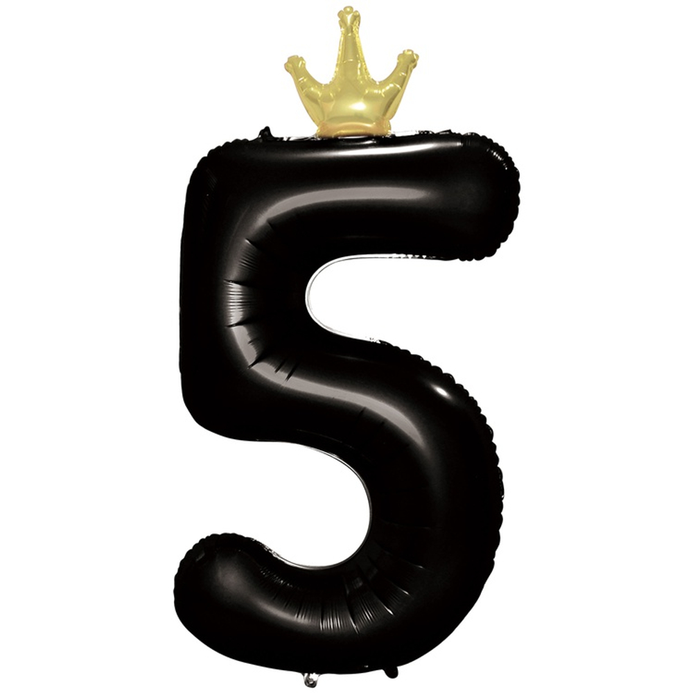 Шар фольгированный Цифра 5 115 см (Черный)