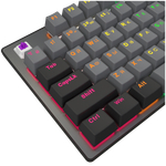 LORGAR Azar 514, Wired mechanical gaming keyboard, RGB backlight, 1680000 colour variations, 18 modes, keys number: 104, 50M clicks, linear dream switches, spring cable up to 3.4m, ABS plastic+metal, magnetic cover, 450*136*39mm, 1.17kg, black, EN+RU layout
