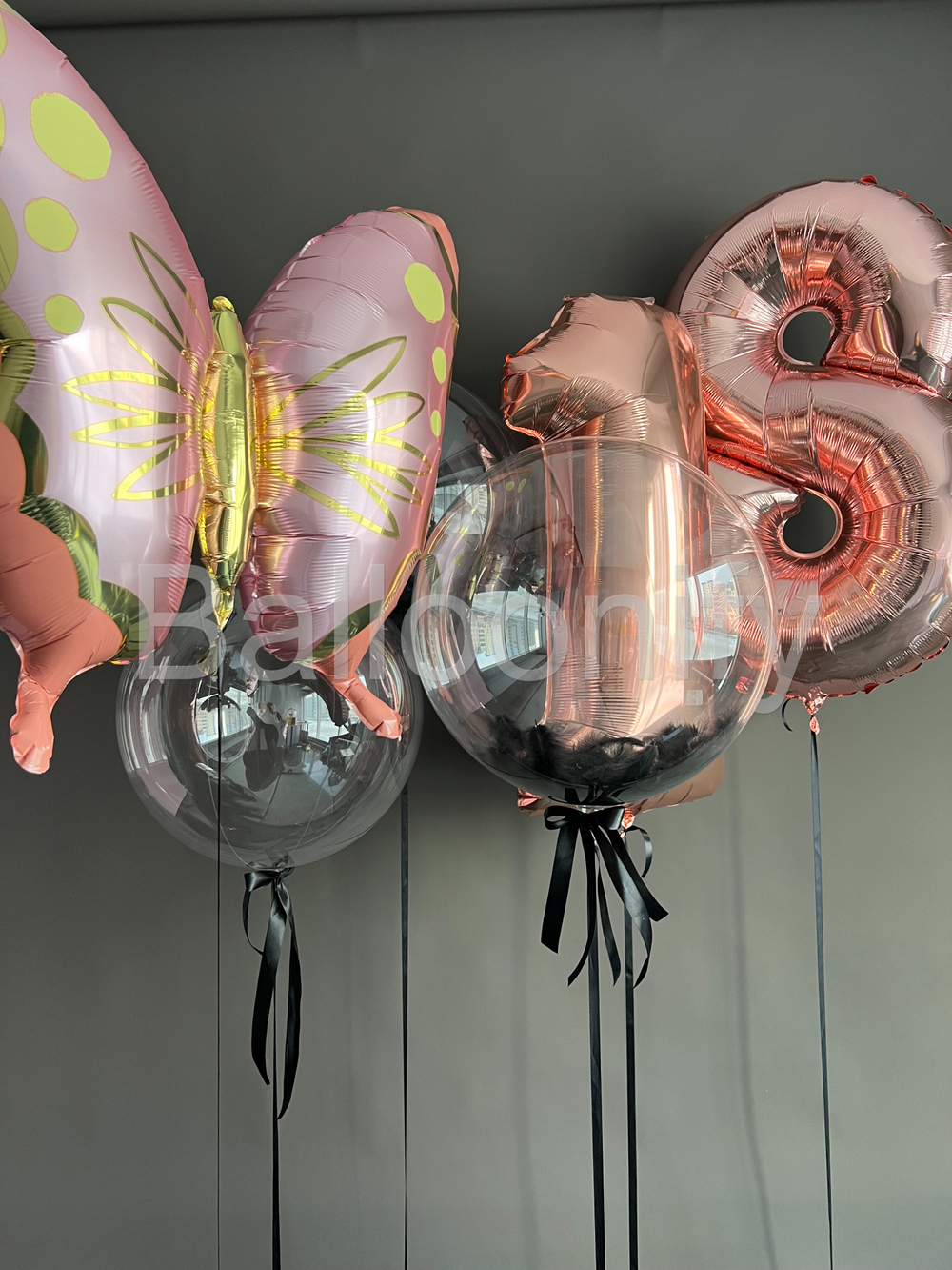 Набор шаров "Радость бабочки" цифра+фигура