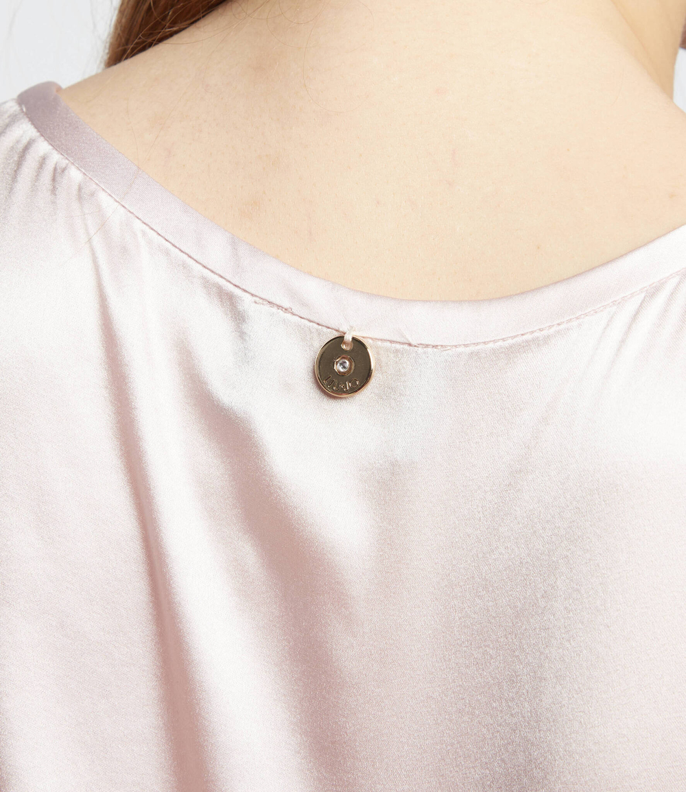 шелковый топ Liu Jo - пудро-розовый(CA2190 T8827)