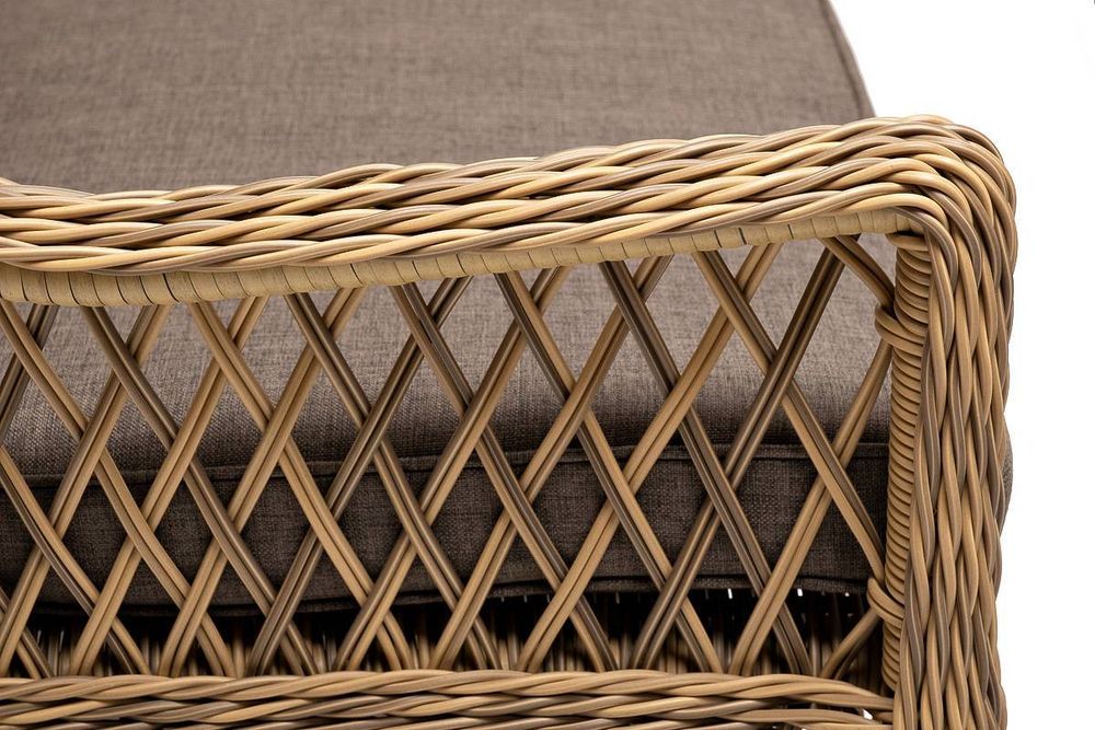 "Катания" обеденная группа плетеная на 6 персон, цвет соломенный