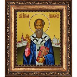 Григорий Великий (Двоеслов) святитель. Икона на холсте.