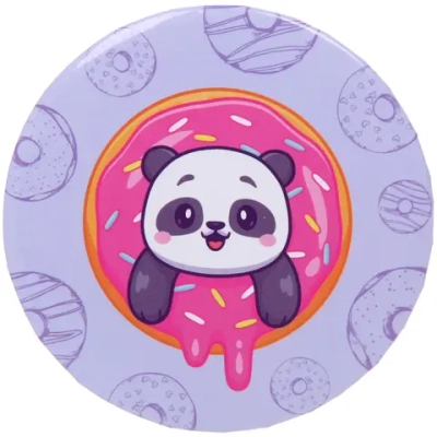 Зеркало косметическое круглое «КОЛЛЕКЦИЯ МАРЦИПАН», мишка панда, d-7,5см (пакет с подвесом)