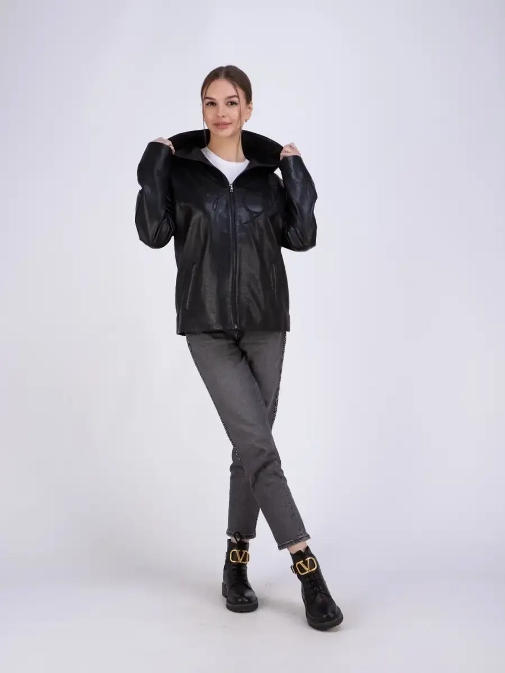 Куртка женская кожаная большие размеры