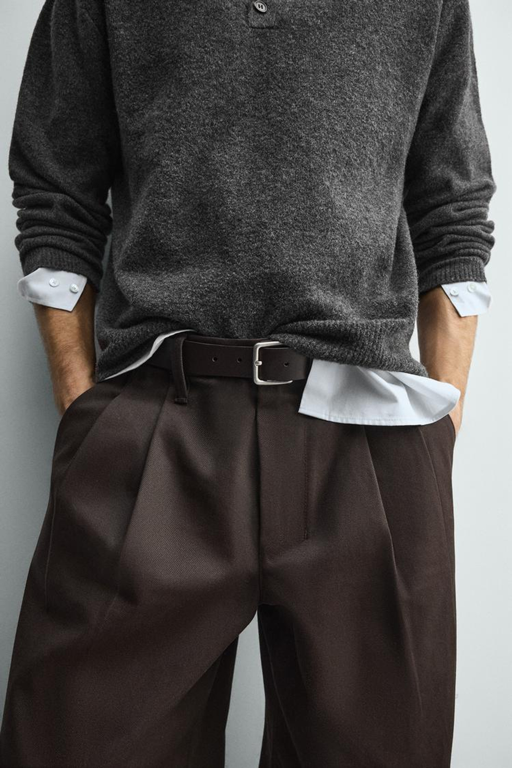 ZARA КОЖАНЫЙ РЕМЕНЬ, КОРИЧНЕВЫЙ