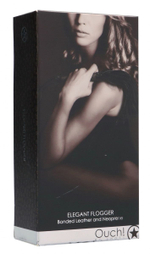 Серая многохвостовая гладкая плеть Elegant Flogger - 39 см. (Цвет: серый)