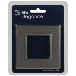 Рамка для розеток и выключателей ЭРА Elegance 14-5201-16 на 1 пост, металл, титан