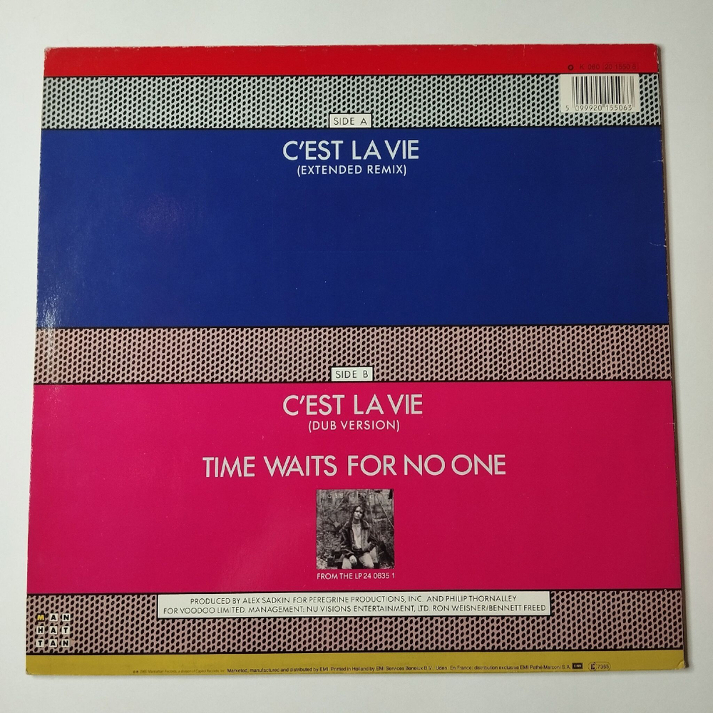 Винтажная виниловая пластинка LP Robbie Nevil Cest La Vie (Germany 1986) Maxi Single 45 RPM