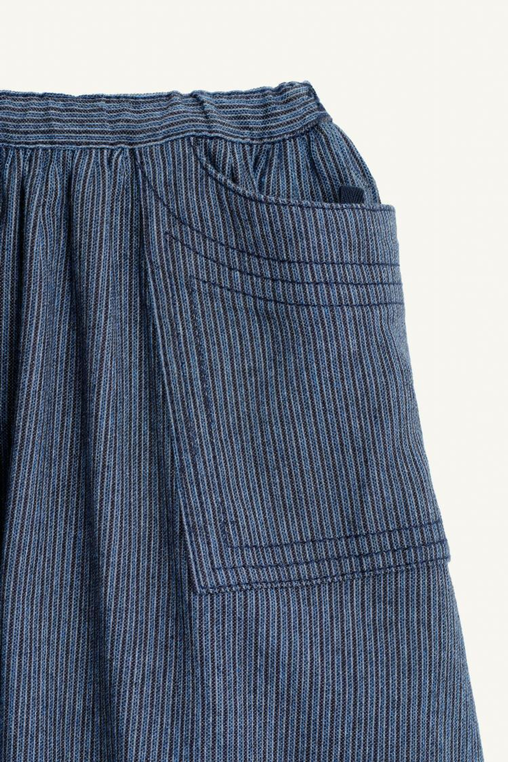 ZARA ЮБКА В ПОЛОСКУ, ТЕМНО-СИНИЙ