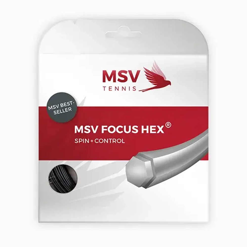 Теннисная струна MSV Focus HEX, 1,27, 12м (черный)