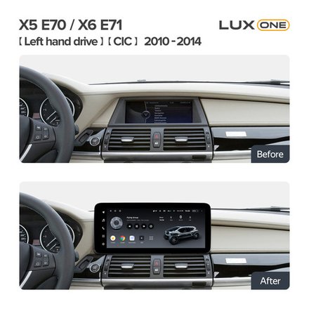 Магнитола BMW X5 E70, X6 E71 2009-2014 (CIC) - Teyes LUX ONE ROUND монитор 12.3" 2K QLED на Android 10, CarPlay, 4G SIM-слот