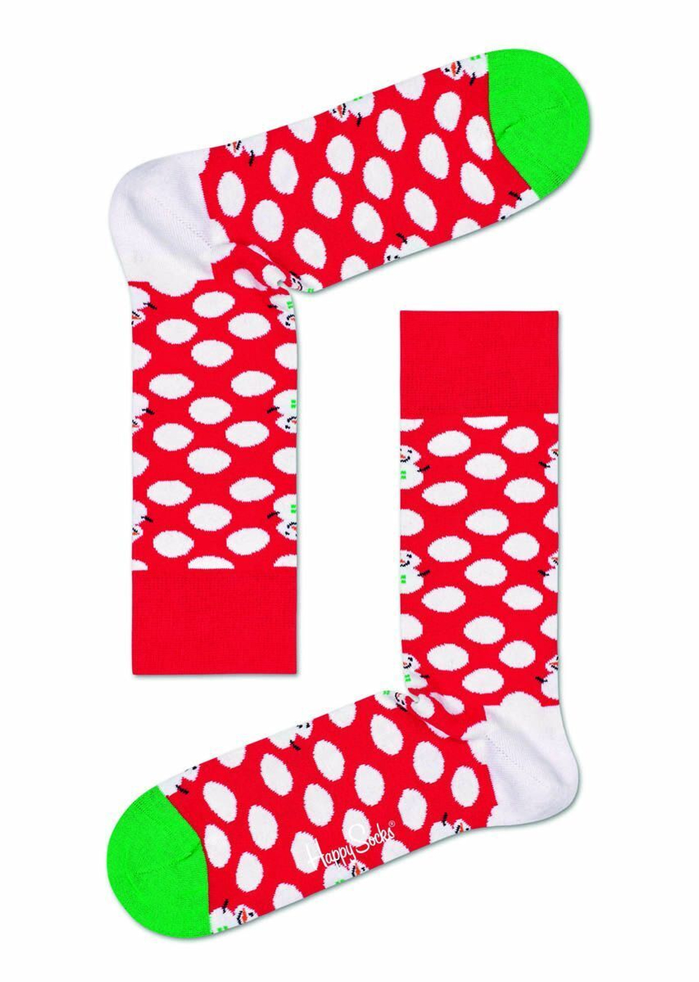 Носки унисекс Big Dot Snowman Sock со снеговиками (Размер: 25) (Цвет: красный)