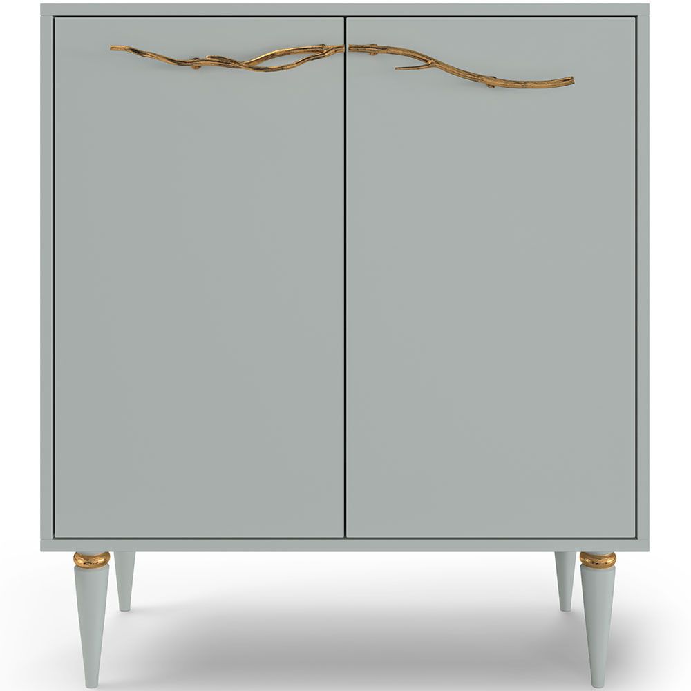 Комод Арт Колор matte Классик Голд с 2 полками Серый дым матовый