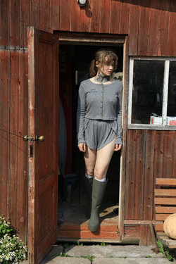 WITCH Gray. Пижама из ажурного хлопка