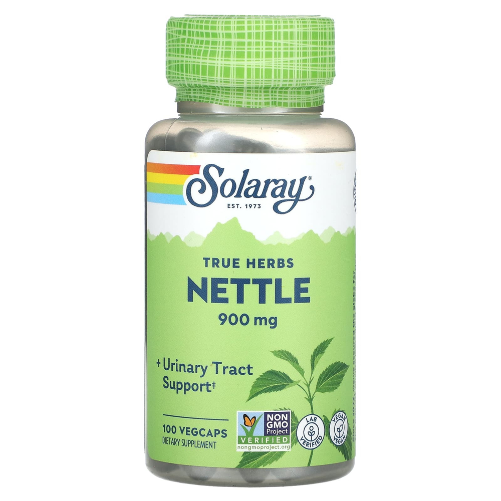 Solaray, Крапива True Herbs, 100 вегетарианских капсул (300 мг на капсулу)