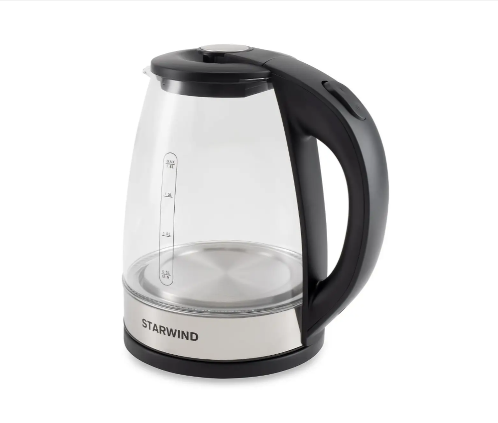 Чайник Starwind SKG-2775 черный/серебристый, стекло