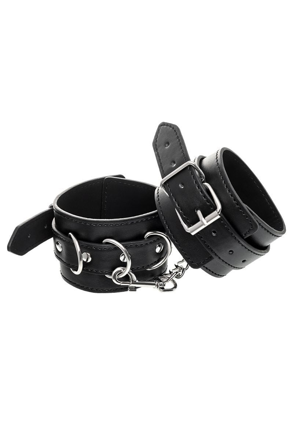 Черные оковы Anonymo из искусственной кожи (Цвет: черный)