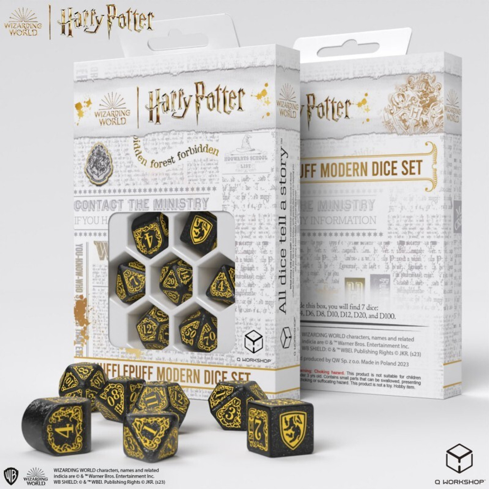 Harry Potter. Hufflepuff Modern Dice Set - Black