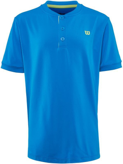 Футболка для мальчика теннисная Wilson UWII Henley - briliant blue