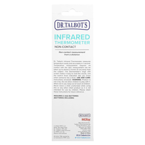 Dr. Talbot's, Инфракрасный термометр, бесконтактный, белый, 1 термометр