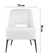 Кресло лаунж Бостон велюр рельефный бежевый