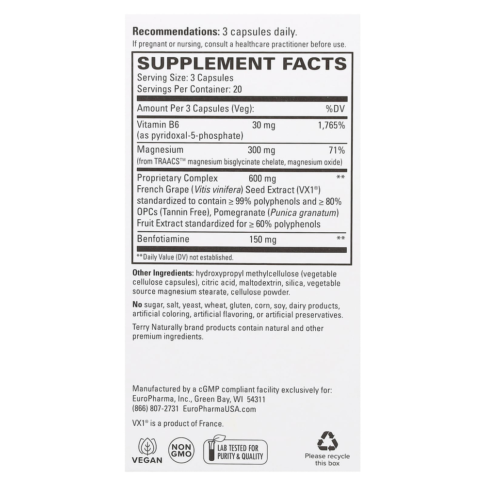 Terry Naturally, Clinical OPC, OPC, для здоровья сердца, 60 капсул