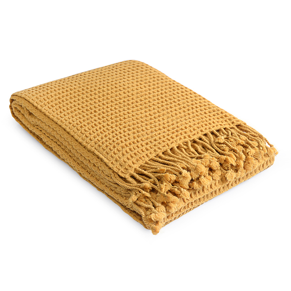 Плед шерстяной 130х180см Tkano Essential цвета охры