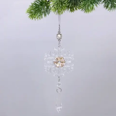 Подвеска «Ледяная снежинка» 8,5*20 см, Белый